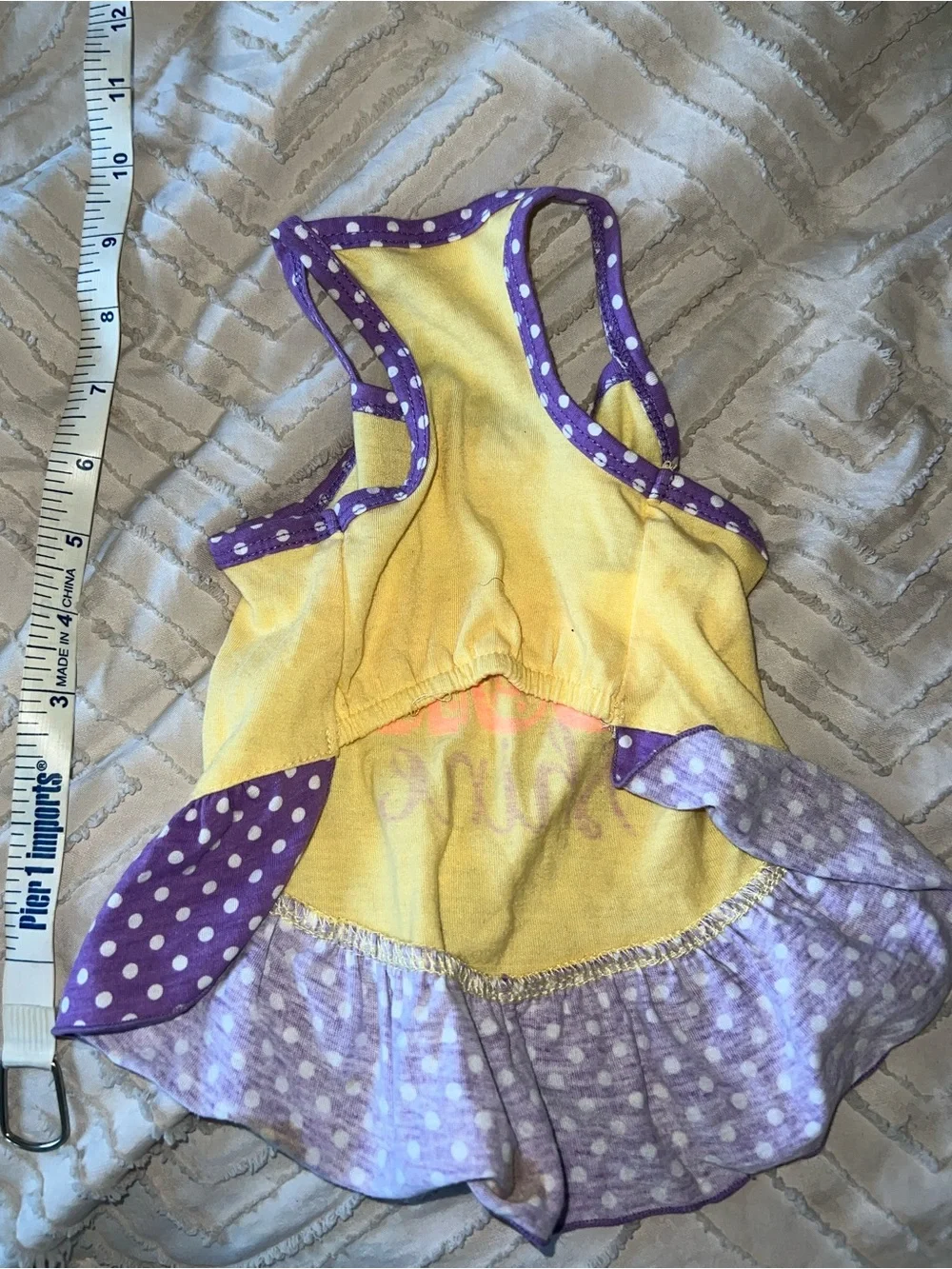 Dog Hello Sunshine Yellow & Purple Polka Dot Sundress